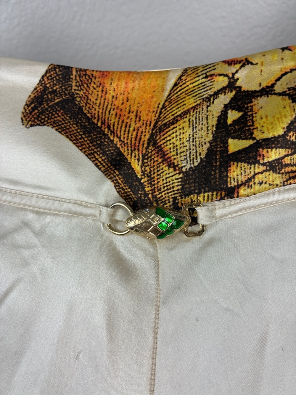 Roberto Cavalli SS 2005 Silk Seashell Pants Gold Sparkle Jeweled Snake RARE XL - Picture 7 of 16